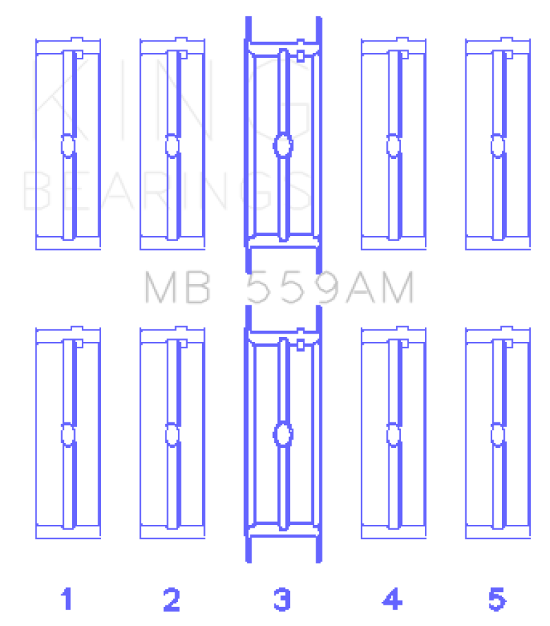 King Engine Bearings Ford 330/352/360/390/410/428 Engine (Size 040) Main Bearing Set