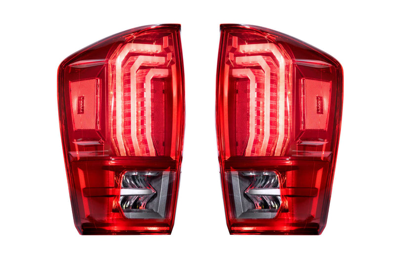 XB LED Tail Lights: Toyota Tacoma (16-23) (Pair / Red Lens)