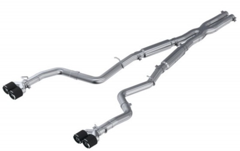 MBRP 15-16 Dodge Challenger RT 5.7L T304 SS 3in Dual Rear Cat-back CF Quad Tips - Street (CLOSE OUT)