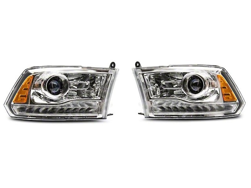 Raxiom 09-18 Dodge RAM 1500 LED Halo Headlights w/ Switchback Turn Signals- Chrome Hsng (Clear Lens)