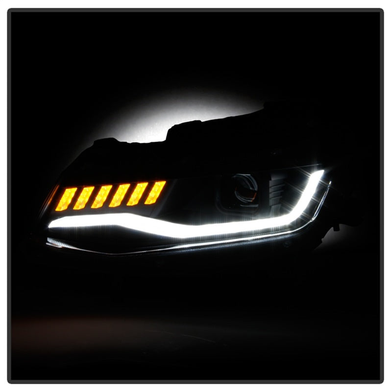 Custon LED Chevy Camaro 16-18 Halogen Model Projector Headlights Black PRO-YD-CCAM16HALSI-SEQ-BK (OpenBox)