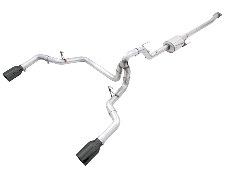 AWE Tuning 0FG 21+ Ford F150 Dual Split Rear Cat-Back Exhaust- 5in Diamond Black Tips