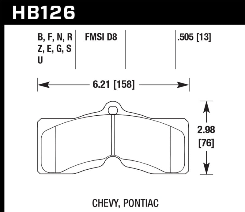 Hawk DTC-70 Rear Race Brake Pads for 1966-1982 Chevrolet Corvette - HB126U.505