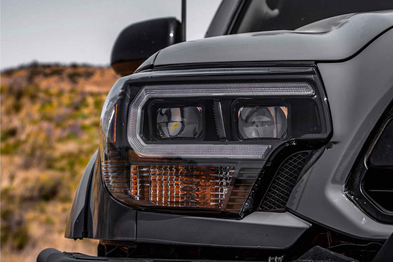 XB Hybrid LED Headlights: Toyota Tacoma (12-15) (Pair / ASM / Amber DRL)