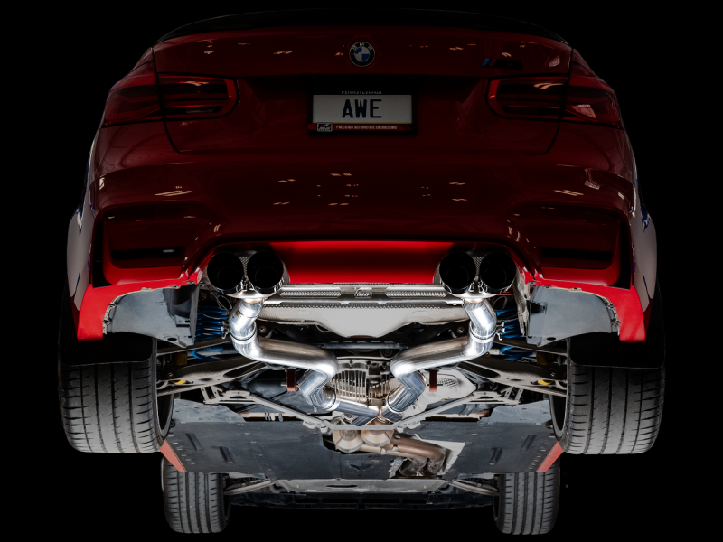 AWE Tuning BMW F8X M3/M4 Track Edition Cat-Back Exhaust - Chrome Silver Tips