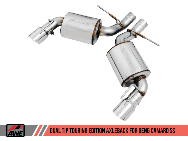 AWE Tuning 16-18 Chevrolet Camaro SS Axle-Back Exhaust - Touring Edition (Chrome Silver Tips)