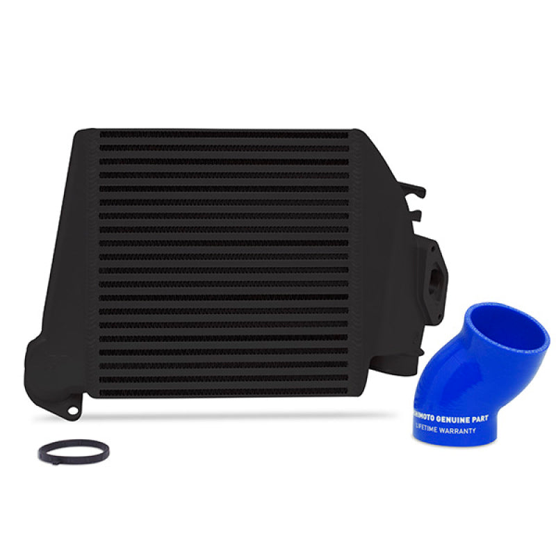 Mishimoto 08-14 Subaru WRX Top-Mount Intercooler Kit - Powder Coated Black &amp; Blue Hoses