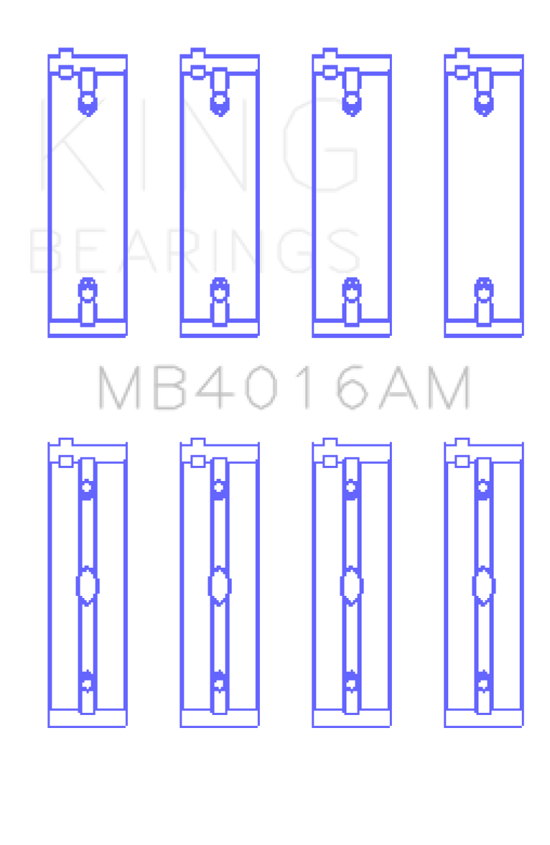 King Engine Bearings Mitsubishi 181CI 3.0L 6G72 V6 (Size +1.0) Main Bearing Set