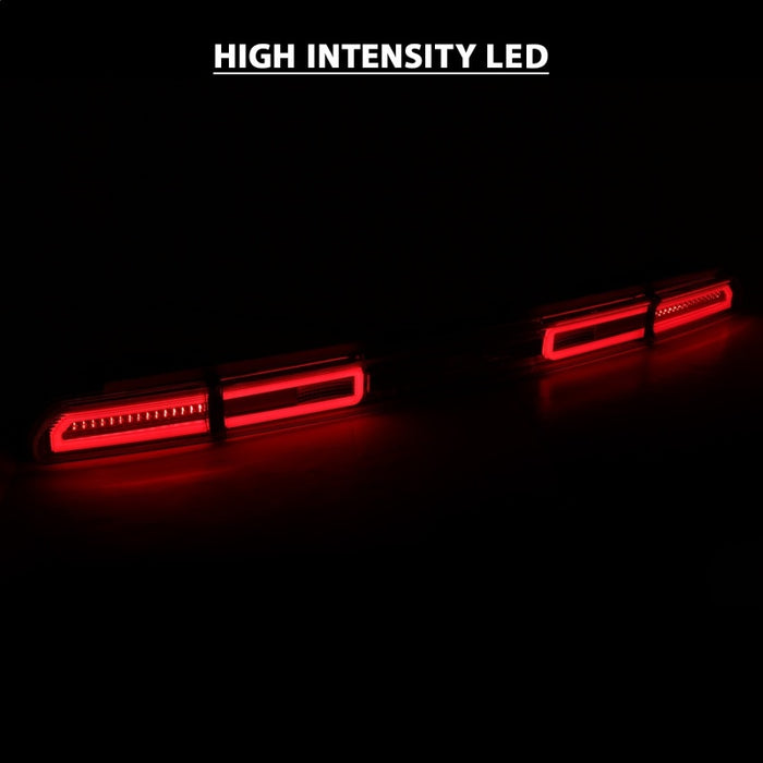 ANZO 08-10 Dodge Challenger LED Taillights - Red/Clear w/Sequential Turn Signal