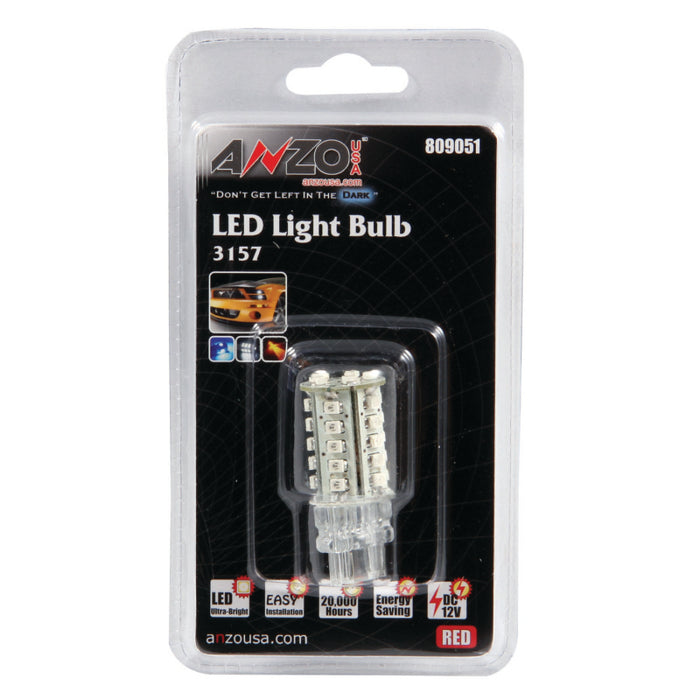 ANZO LED Bulbs Universal 3157 Red - 30 LEDs 2in Tall