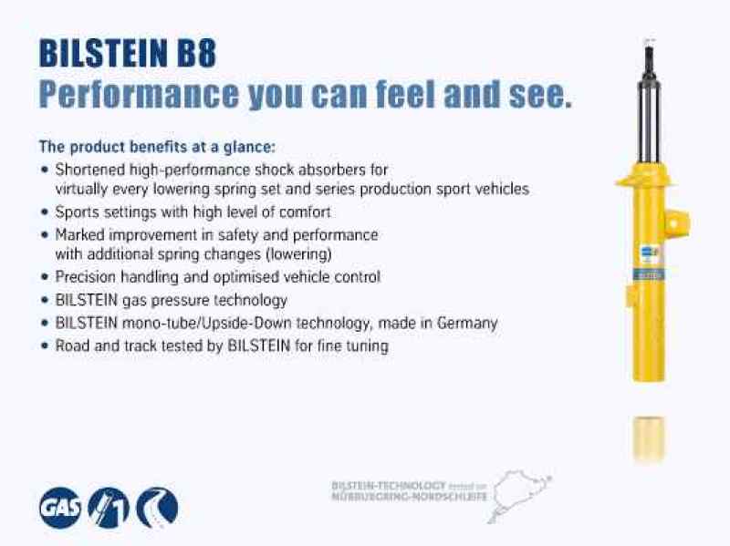 Bilstein B8 Series 2015 Volkswagen Golf TDI S/SE/SEL 2.0L Rear 36mm Monotube Shock Absorber