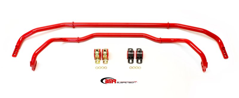 BMR 13-15 5th Gen Camaro Front &amp; Rear Sway Bar Kit w/ Bushings - Red
