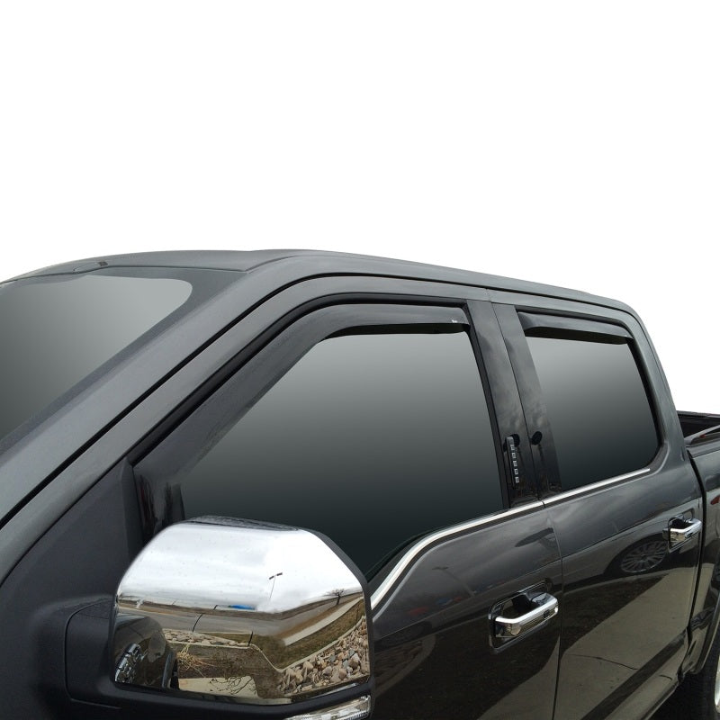 Westin 2015-2018 Ford F-150 SuperCrew In-Channel Wind Deflector 4pc - Smoke
