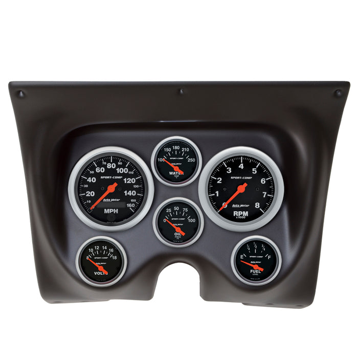 Autometer Sport-Comp 67-68 Camaro/Firebird Dash Kit 6pc Tach / MPH / Fuel / Oil / WTMP / Volt