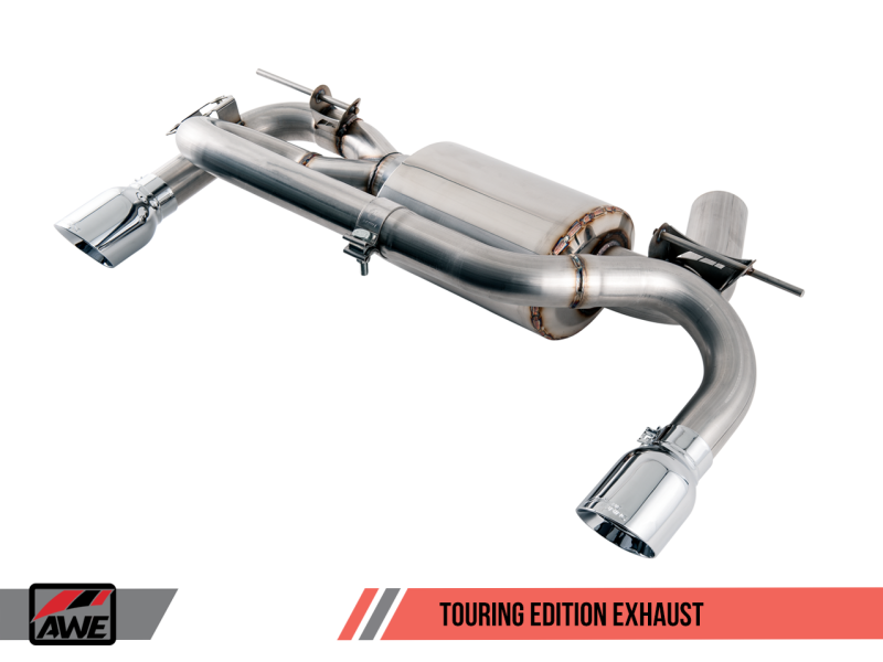 AWE Tuning BMW F22 M235i / M240i Touring Edition Axle-Back Exhaust - Chrome Silver Tips (90mm)