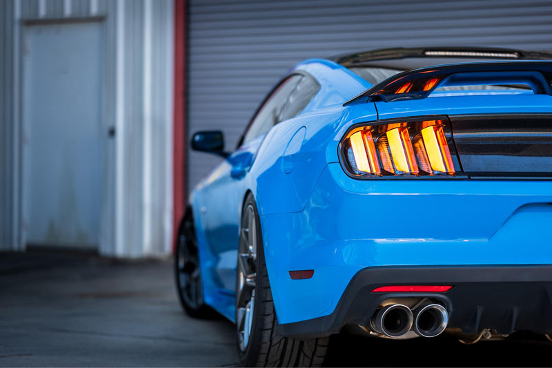 XB LED Tail Lights: Ford Mustang (15-22) (Pair / Clear / Amber Seq)