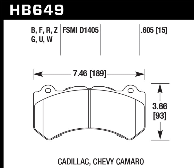 Hawk HPS 5.0 Front Brake Pads for Select Brembo Performance Applications - HB649B.605