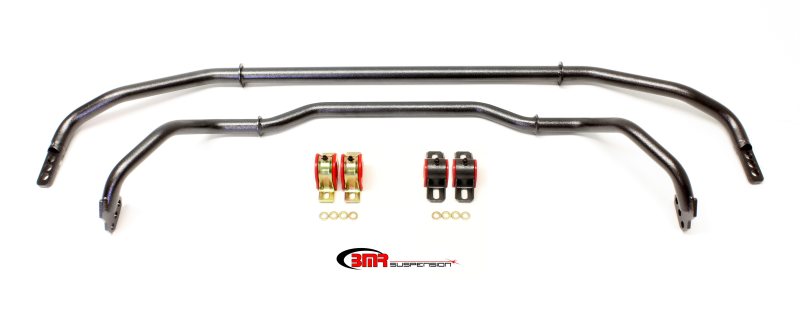 BMR 13-15 Chevrolet Camaro Front &amp; Rear Hollow 29mm Adj. Sway Bar Kit w/ Bushings - Black Hammertone