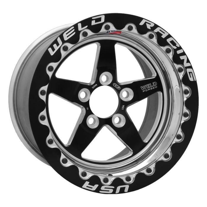 Weld S71 15x10.33 / 5x4.75 BP / 6.5in. BS Black Wheel (Medium Pad) - Black Single Beadlock MT