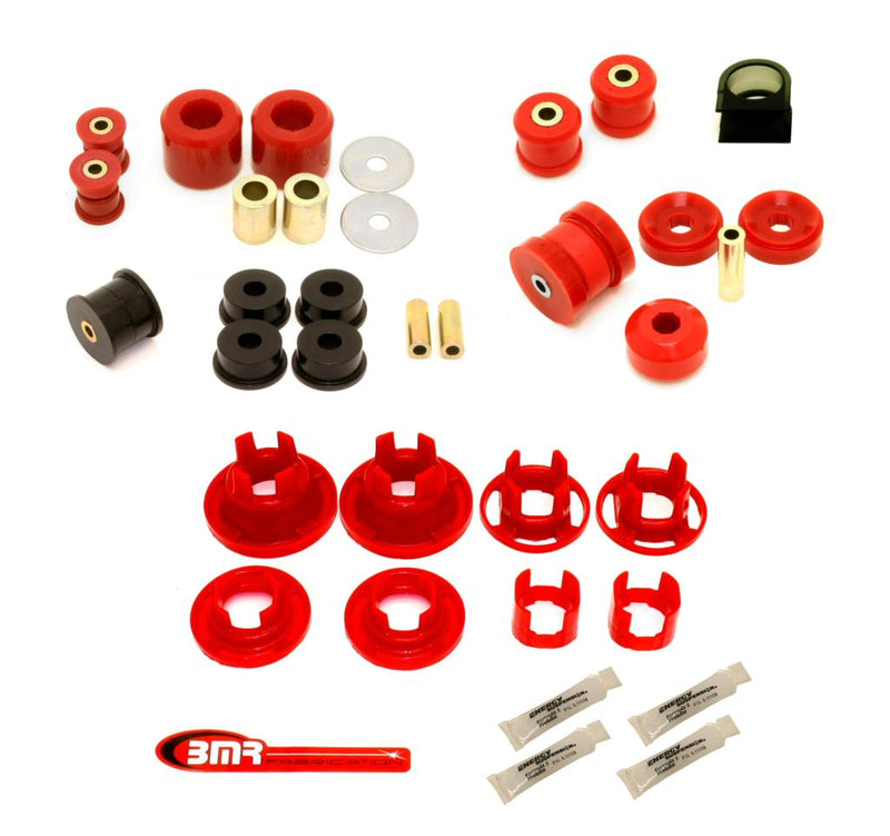 BMR 10-11 5th Gen Camaro Street Version Total Suspension Bushing Kit (BK041/BK021/BK022) - Black/Red
