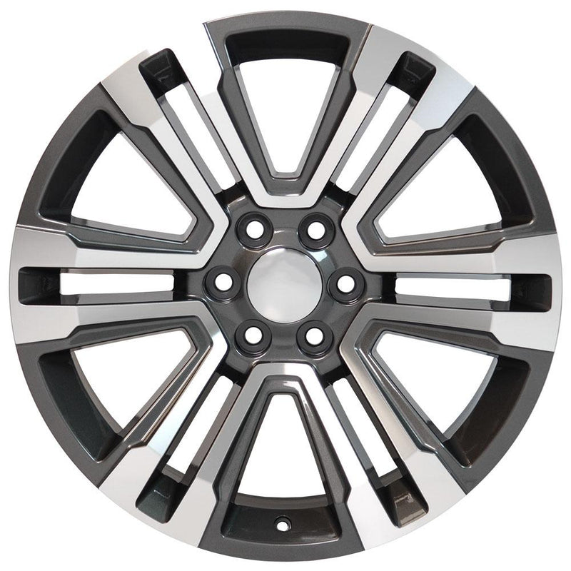 22" Replica Wheel CV44 Fits GMC Yukon Rim 22x9 Hyper Mach'd Wheel