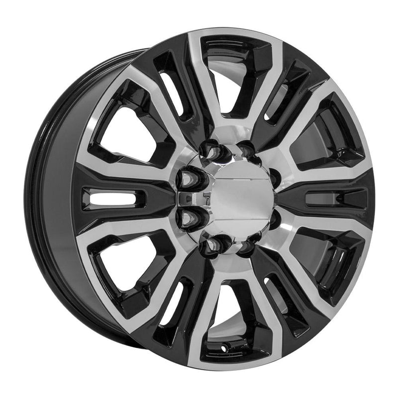 20" Replica Wheel fits GMC Sierra 2500 3500 HD Denali - CV70B Black Machined 20x8.5