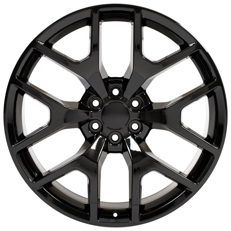 24" Replica Wheel CV92 Fits GMC Sierra Rim 24x10 Black Wheel