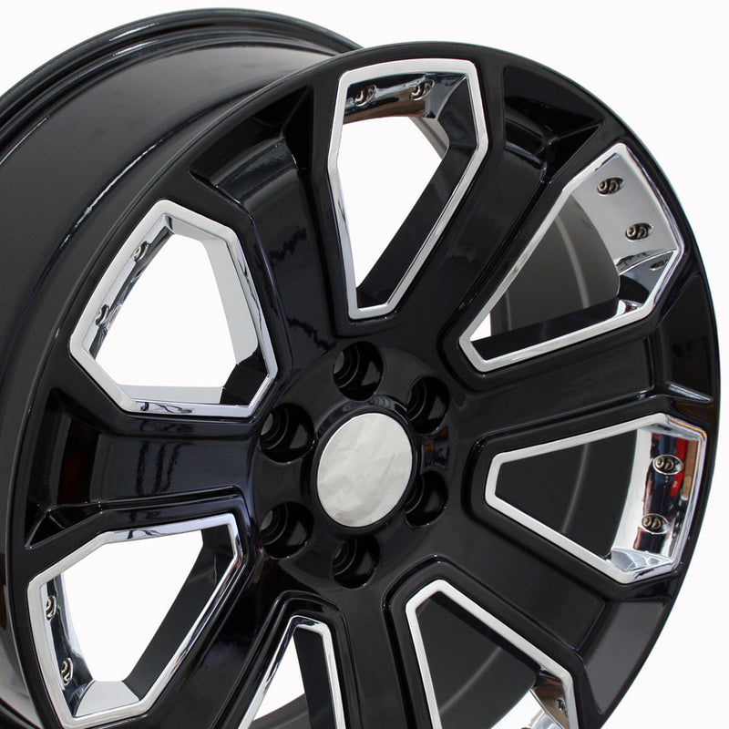 20" Replica Wheel CV93 Fits Chevrolet Silverado Rim 20x8.5 Black Wheel