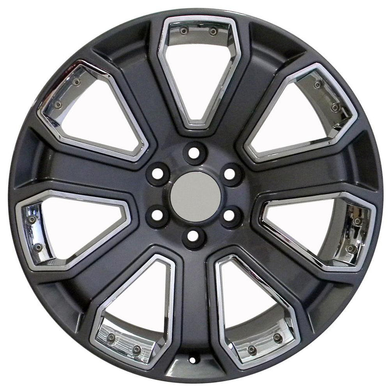 22" Replica Wheel CV93 Fits Chevrolet Silverado Rim 22x9 Gunmetal Wheel