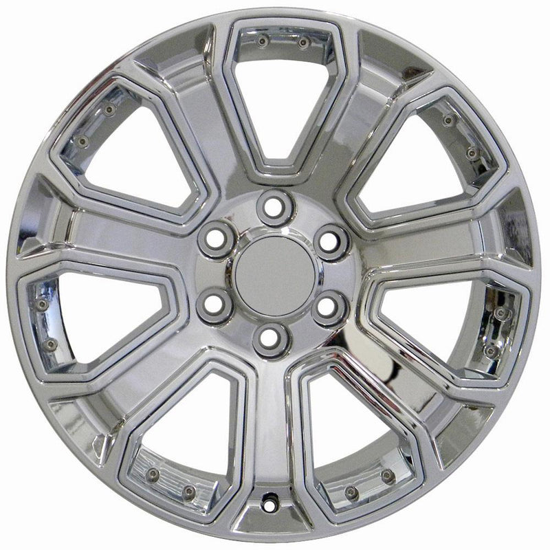 22" Replica Wheel fits Chevy Silverado - CV93B Chrome with Chrome Insert 22x9
