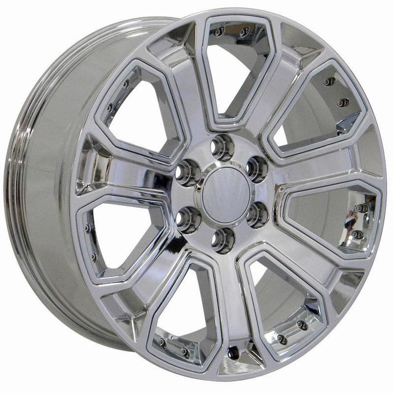 22" Replica Wheel fits Chevy Silverado - CV93B Chrome with Chrome Insert 22x9