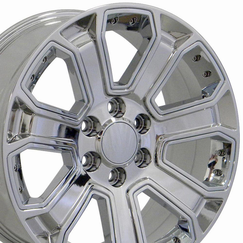 22" Replica Wheel fits Chevy Silverado - CV93B Chrome with Chrome Insert 22x9