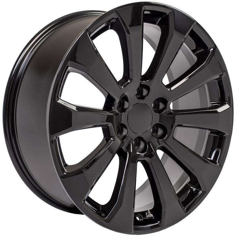 22" Replica Wheel CV95 Fits Chevrolet Silverado Rim 22x9 Black Wheel