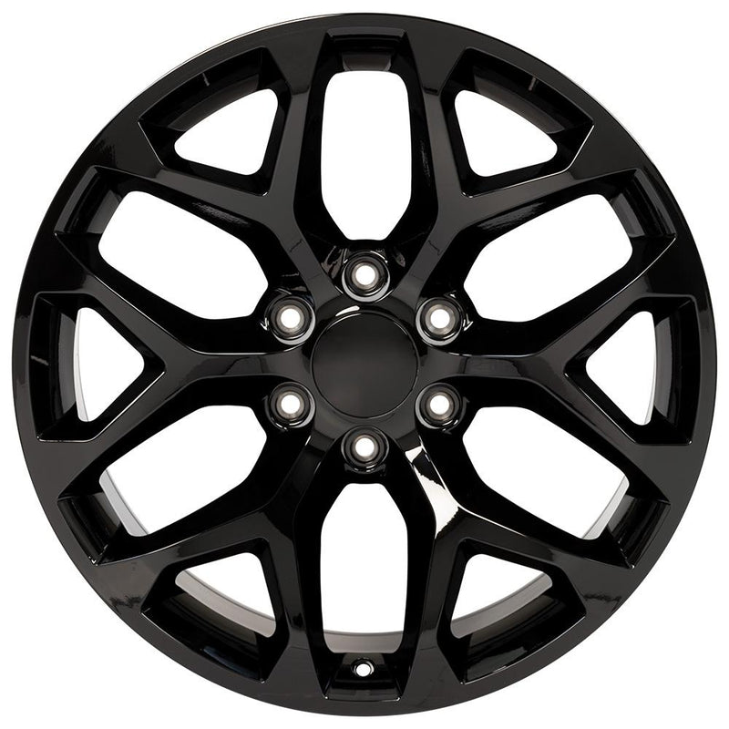 22" Replica Wheel CV98 Fits Chevy Silverado Rim 22x9 Black Wheel