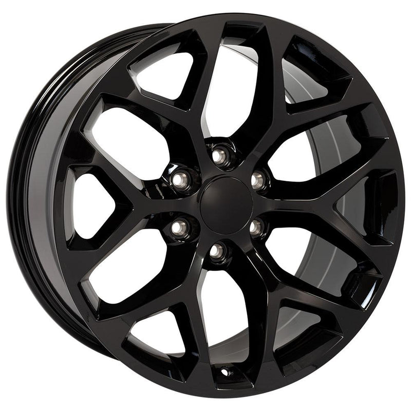 22" Replica Wheel CV98 Fits Chevy Silverado Rim 22x9 Black Wheel