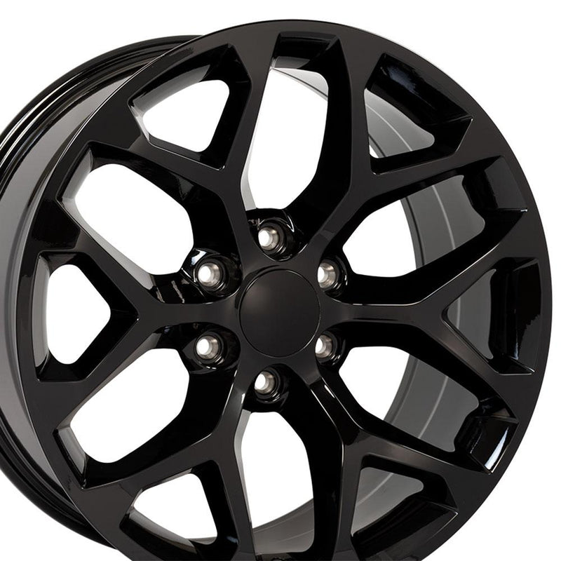 22" Replica Wheel CV98 Fits Chevy Silverado Rim 22x9 Black Wheel