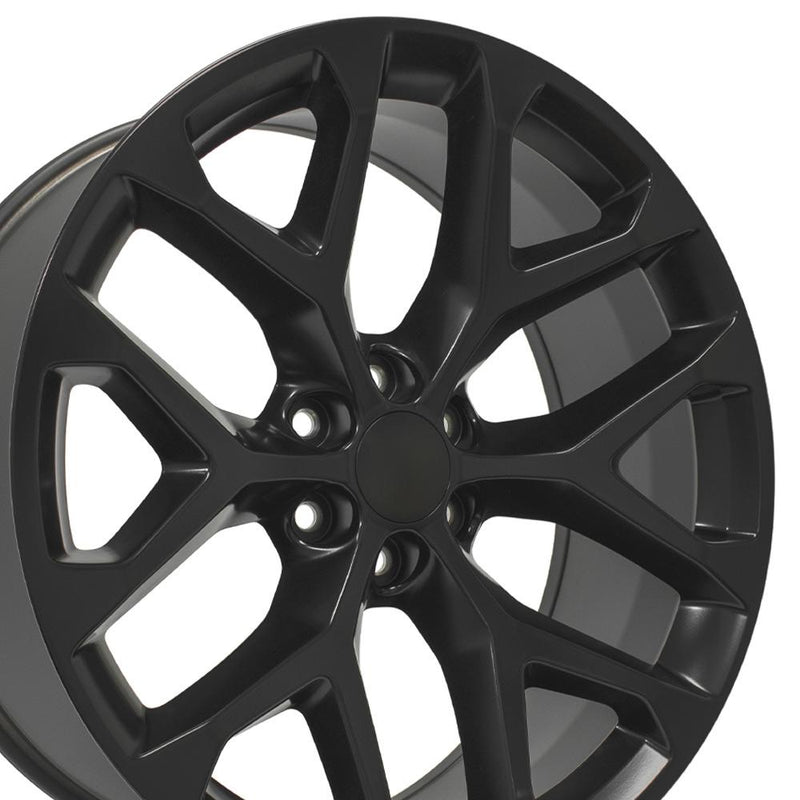 24" Replica Wheel CV98 Fits Chevy Silverado Rim 24x10 Satin Black Wheel