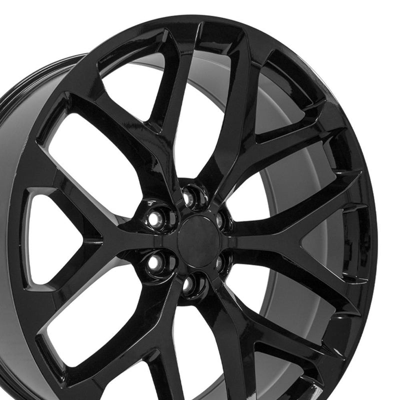 26" Replica Wheel CV98 Fits Chevy Silverado Rim 26x10 Black Wheel
