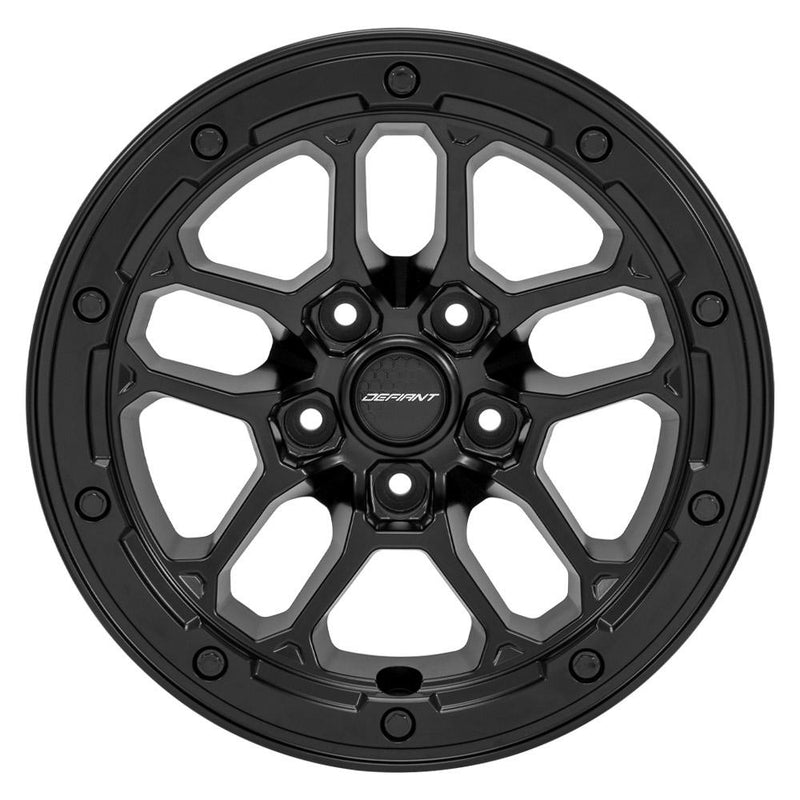 Defiant Wheel DF01 Satin Black Wheel 17x8 5x5" fits Jeep Wrangler, Jeep Gladiator
