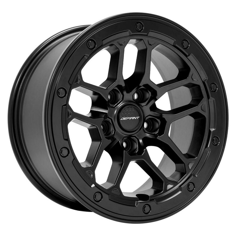Defiant Wheel DF01 Satin Black Wheel 17x8 5x5" fits Jeep Wrangler, Jeep Gladiator