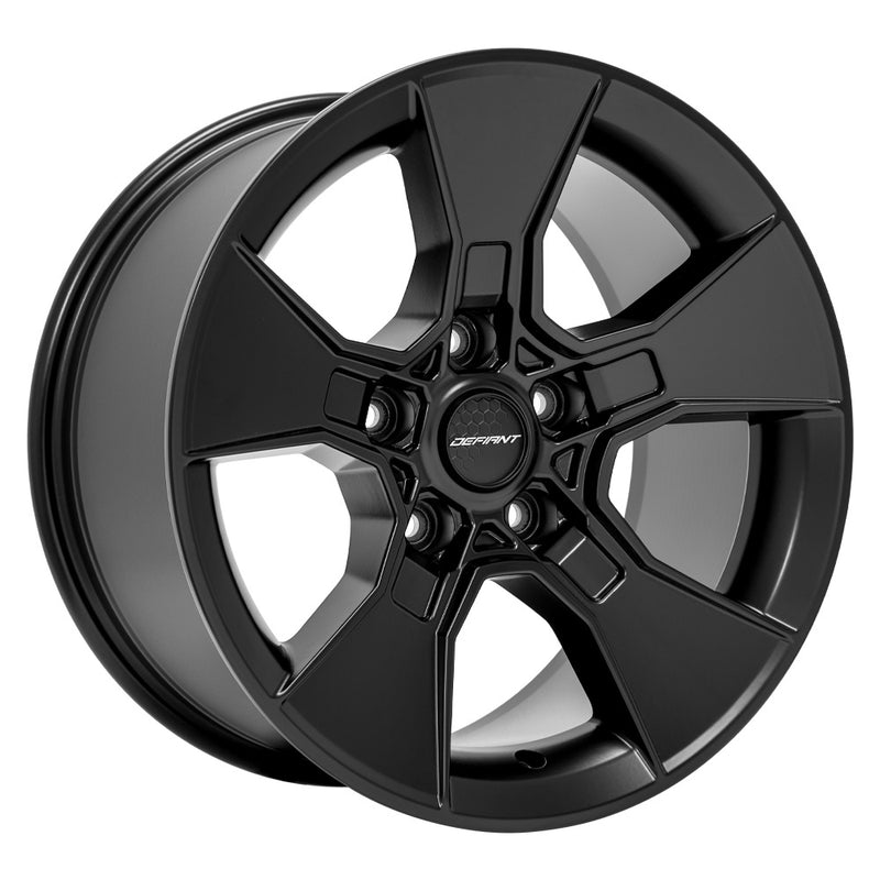 Defiant Wheel DF02 Satin Black Wheel 17x8.5 5x5" fits Jeep Wrangler, Jeep Gladiator