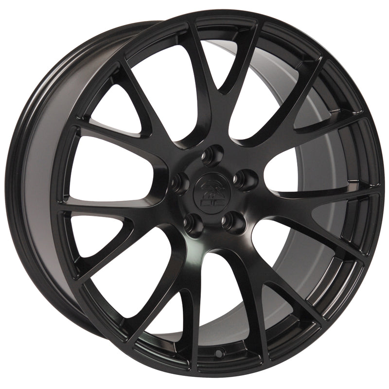 22" Replica Wheel DG15 Fits Dodge Hellcat Rim 22x9 Black Wheel