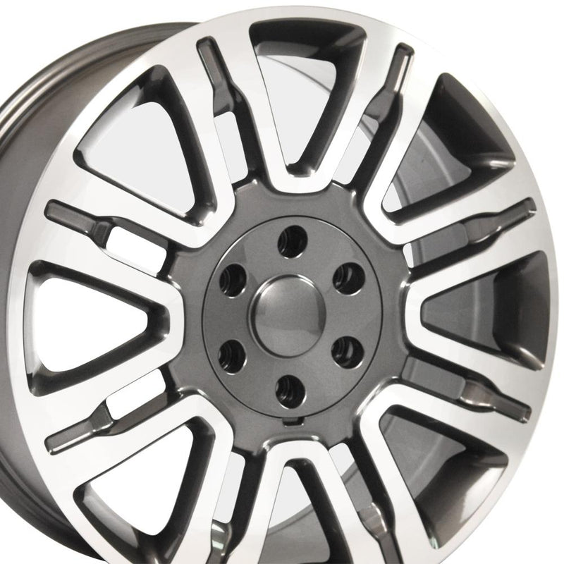20" Replica Wheel FR98 Fits Ford Expedition Rim 20x8.5 Gunmetal Mach'd Wheel