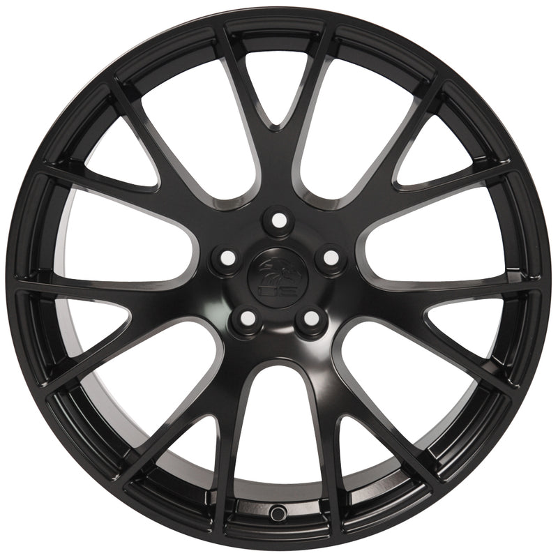 22" Replica Wheel DG69 Fits Dodge RAM Hellcat Rim 22x10 Black Wheel