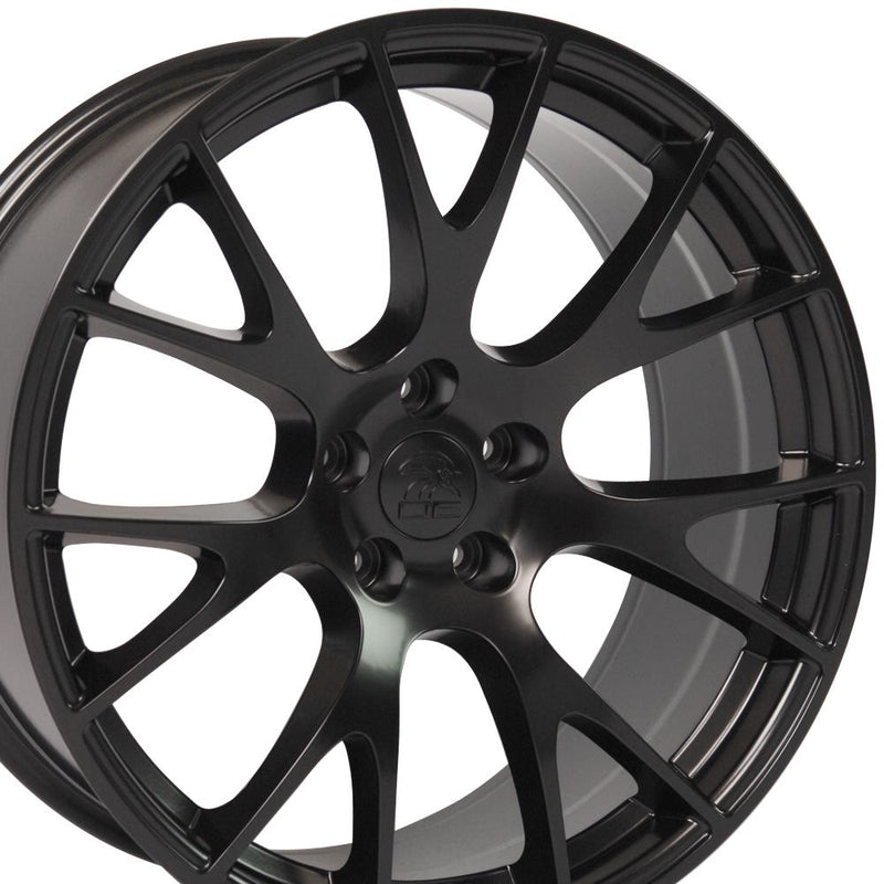 22" Replica Wheel DG69 Fits Dodge RAM Hellcat Rim 22x10 Black Wheel