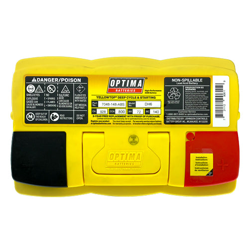 OPTIMA H6 9048-148 YellowTop Deep Cycle Battery, Group DH6