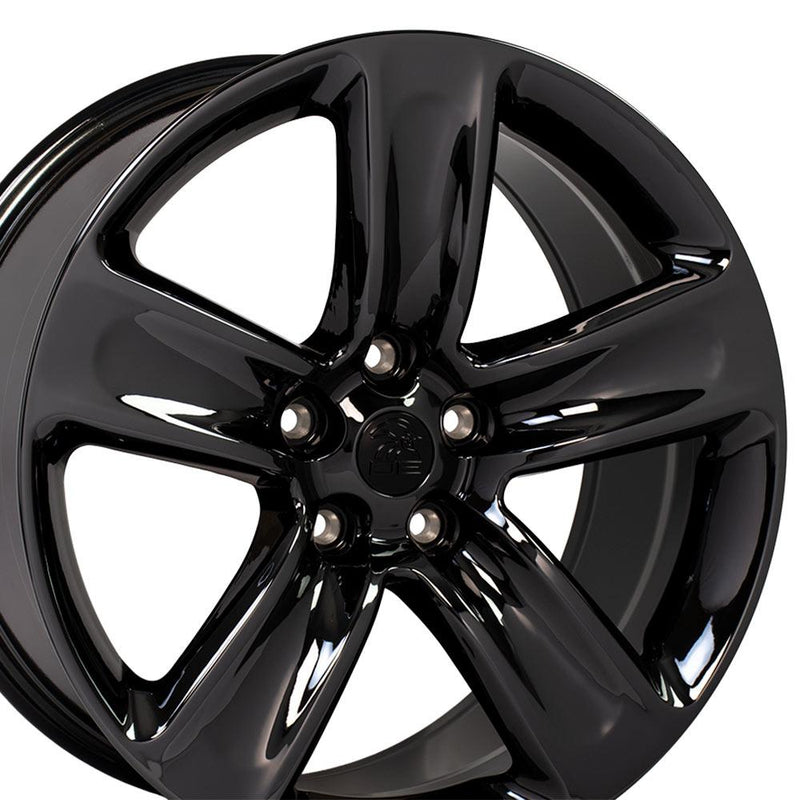 20" Replica Wheel JP17 Fits Jeep Grand Chreokee Rim 20x10 Black Chrome Wheel