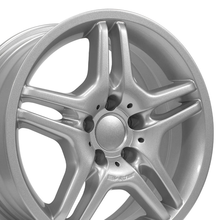 17" Replica Wheel MB02 Fits Mercedes Benz C Class Rim 17x7.5 Silver Wheel