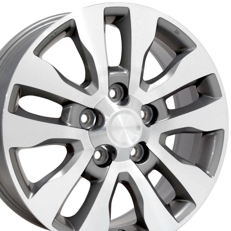 20" Replica Wheel TY11 Fits Toyota Tundra Rim 20x8 Silver Mach'd Wheel