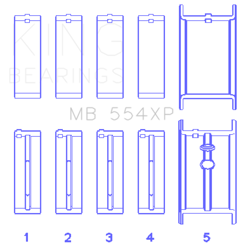 King Engine Bearings Chevrolet 265/283/302/327 V8 Main Bearing Set